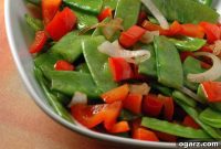 Sautéed Snow Peas with Sweet Red Pepper and Shallots