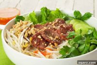Sticky Caramel Pork Noodle Salad