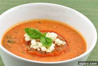 Velvety Tomato Soup with Tangy Chevre