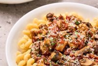 Umami Eggplant and Mushroom Pasta