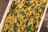 Golden Garlic and Fresh Spinach Orzo