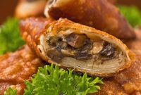 Gourmet Mushroom and Goat Cheese Egg Rolls