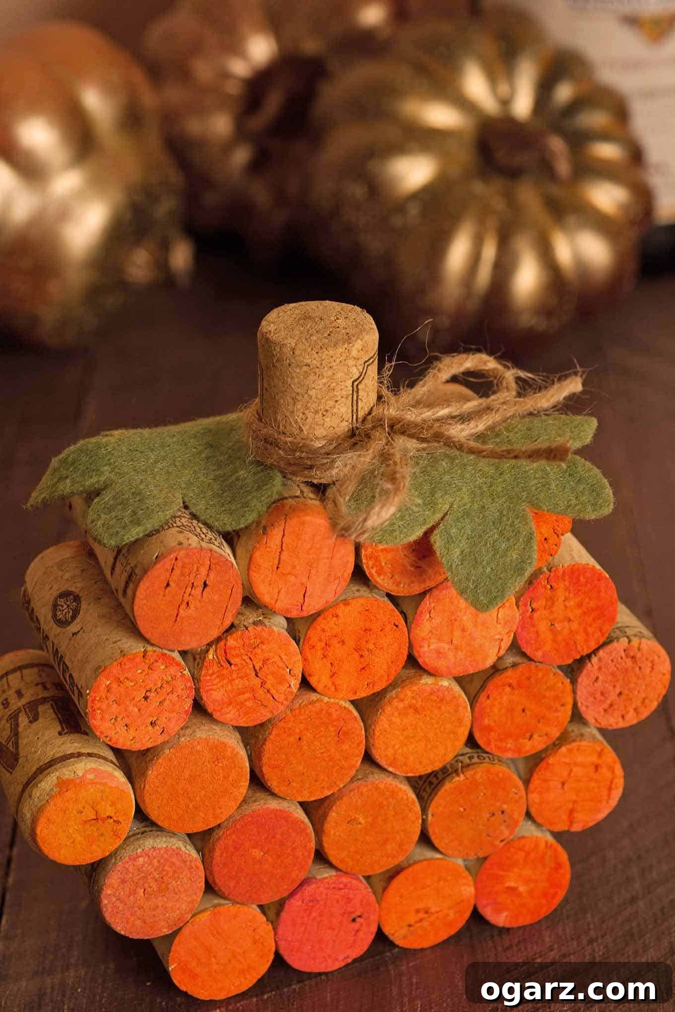 Upcycling Wine Corks into Festive Pumpkins