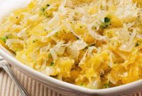 Golden Garlic Parmesan Squash Strands