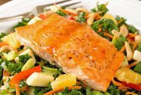 Zesty Citrus Salmon Kale Salad