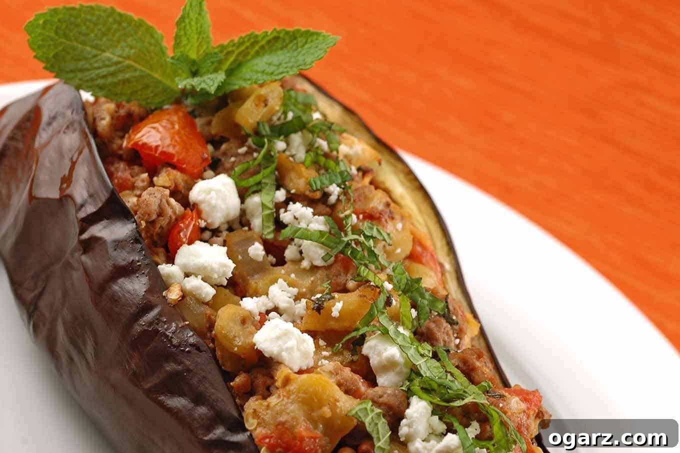 Lamb And Goat Cheese Stuffed Eggplant - A Delicious Mediterranean Dinner Recipe