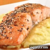 Glazed Sesame Salmon and Wasabi Mashed Potatoes