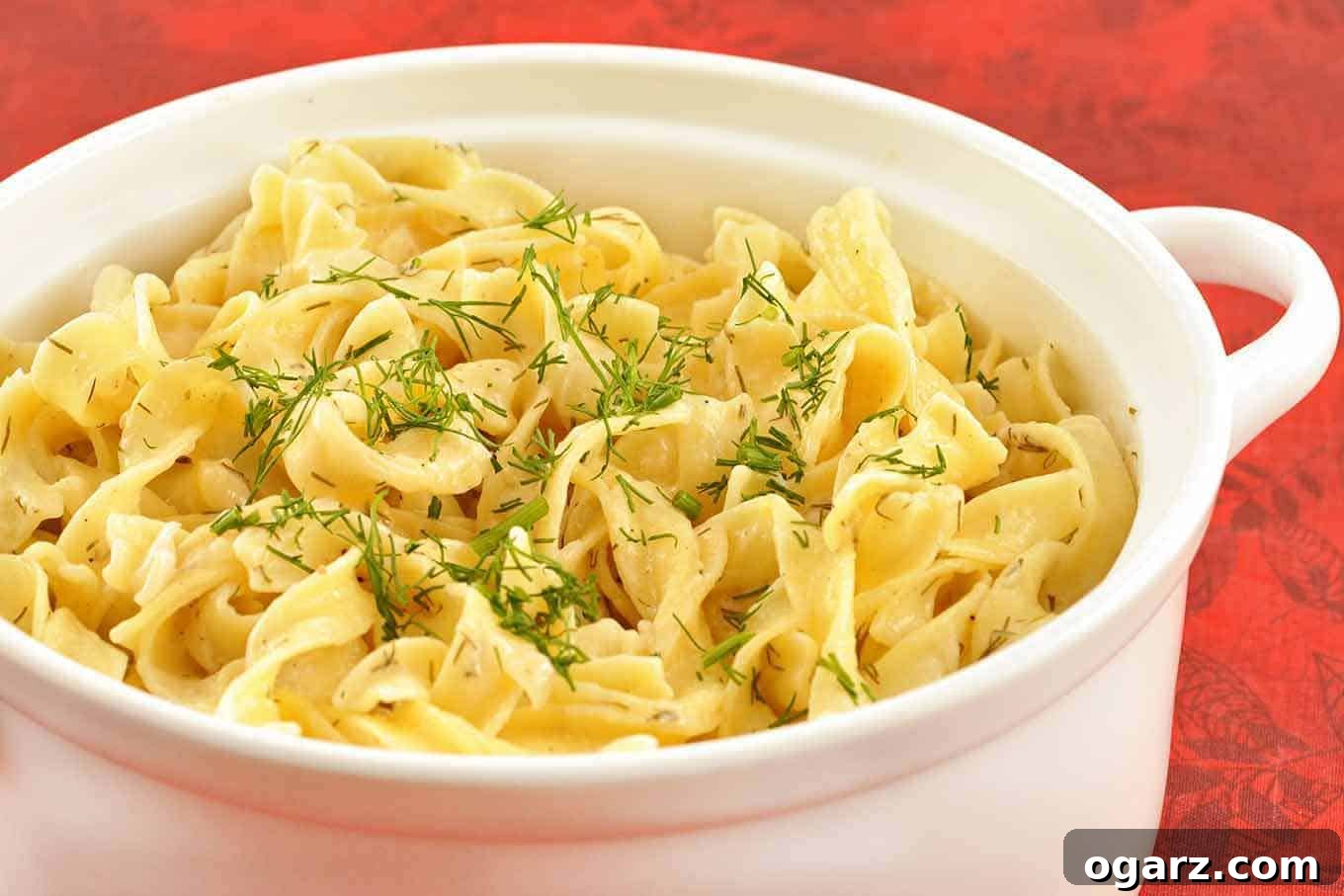 Creamy Sour Cream-Dill Noodles, a perfect side dish for any meal