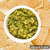 Delicious Roasted Salsa Verde prepared and ready to serve.