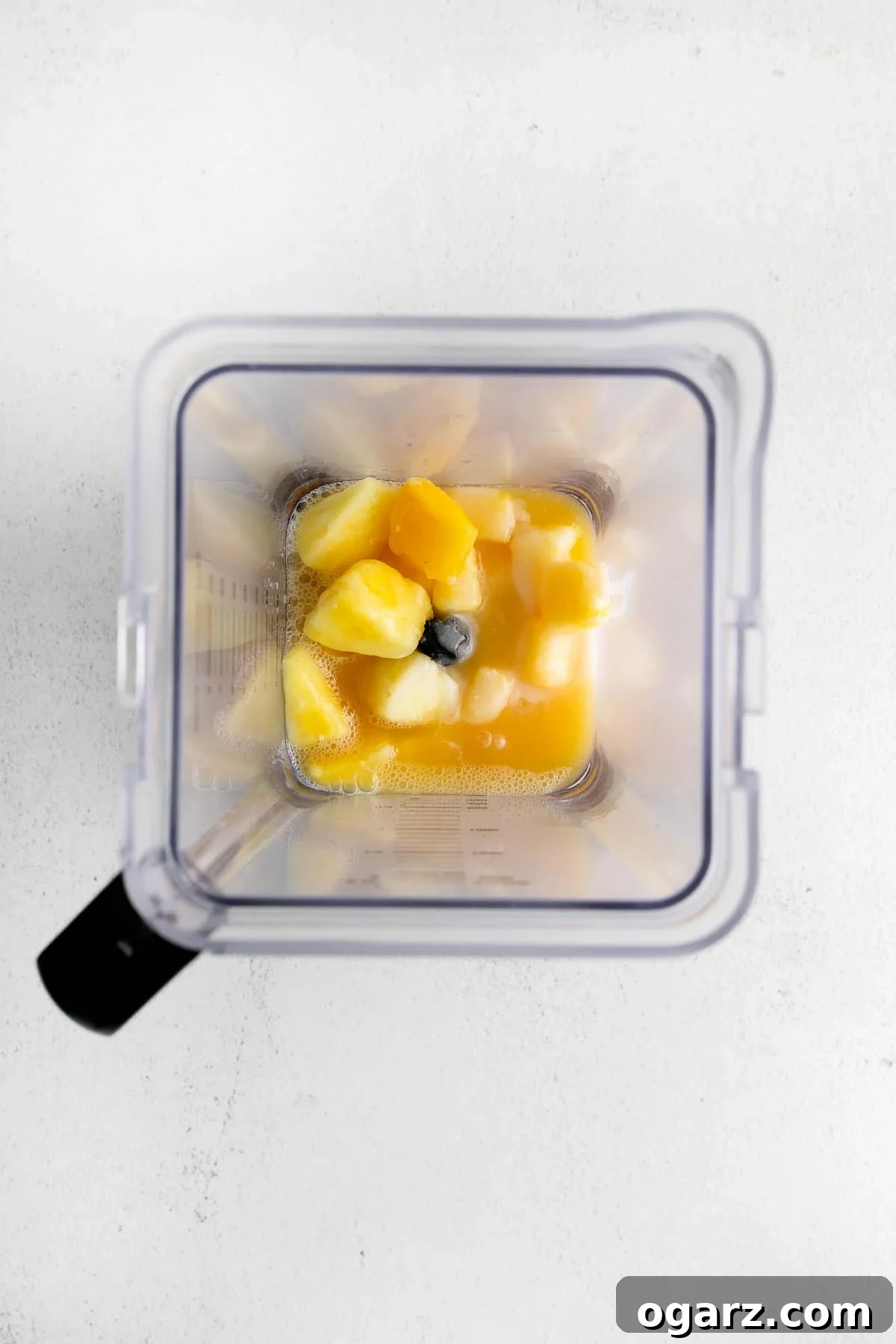 Pina Colada Mocktail 4 Frozen pineapple, pineapple juice, and cream of coconut in a blender.