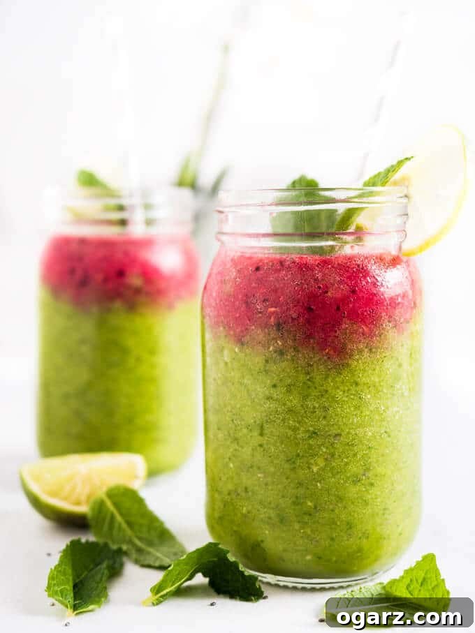 Paradise Coconut Water Smoothie 5 A vibrant close-up of the coconut water smoothie, highlighting the beautiful layered texture and fresh ingredients, ready to be enjoyed.