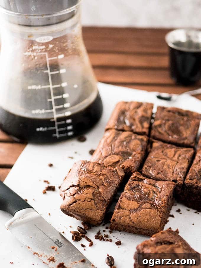 Cold Brew Coffee Brownies are rich, super fudgy, and made with cold brew coffee which takes the chocolate flavor to a new level! These delicious brownies satisfy all your caffeine and chocolate cravings.