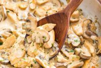 Creamy Garlic Mushroom Chicken Pasta