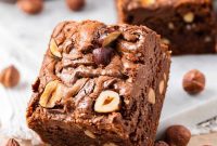 Chocolate Hazelnut Swirl Brownies