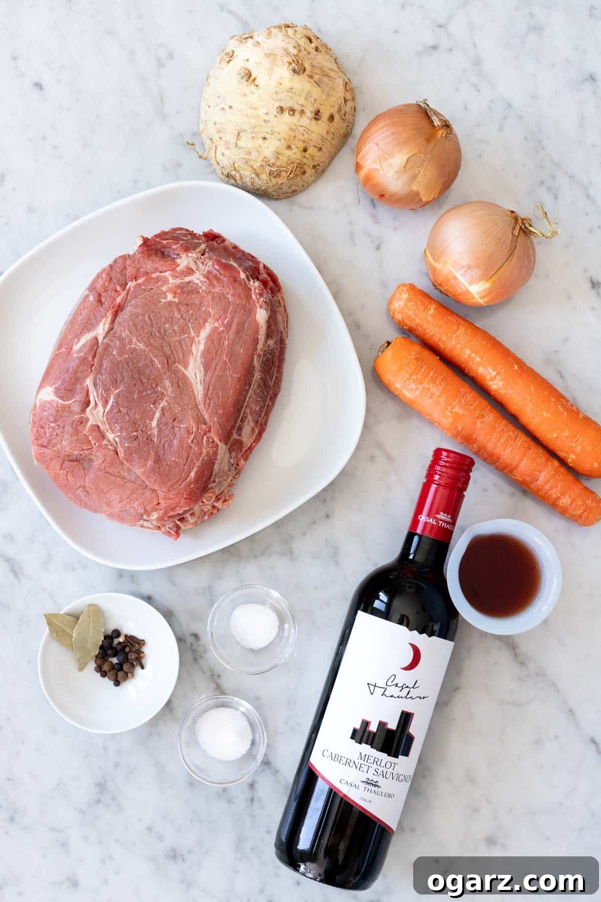 Tangy German Pot Roast 3 Ingredients for making Sauerbraten.