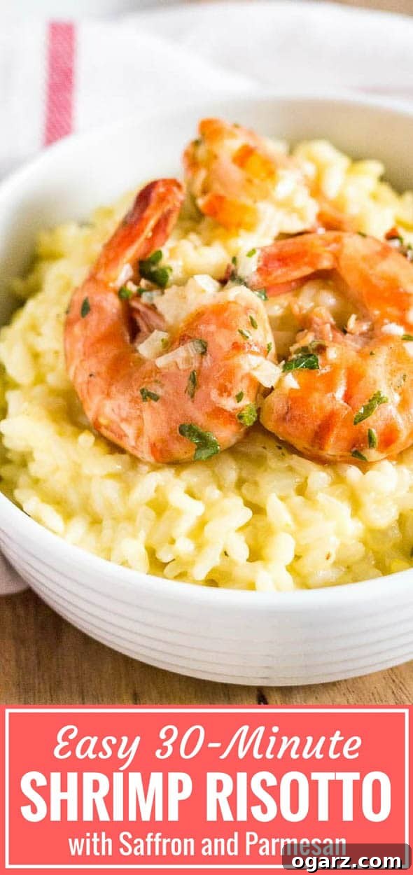 Golden Thread Shrimp Risotto 4 Close-up of a white bowl with saffron risotto with fried shrimp. The serving is ready to be enjoyed, showing the vibrant color and delicious topping.