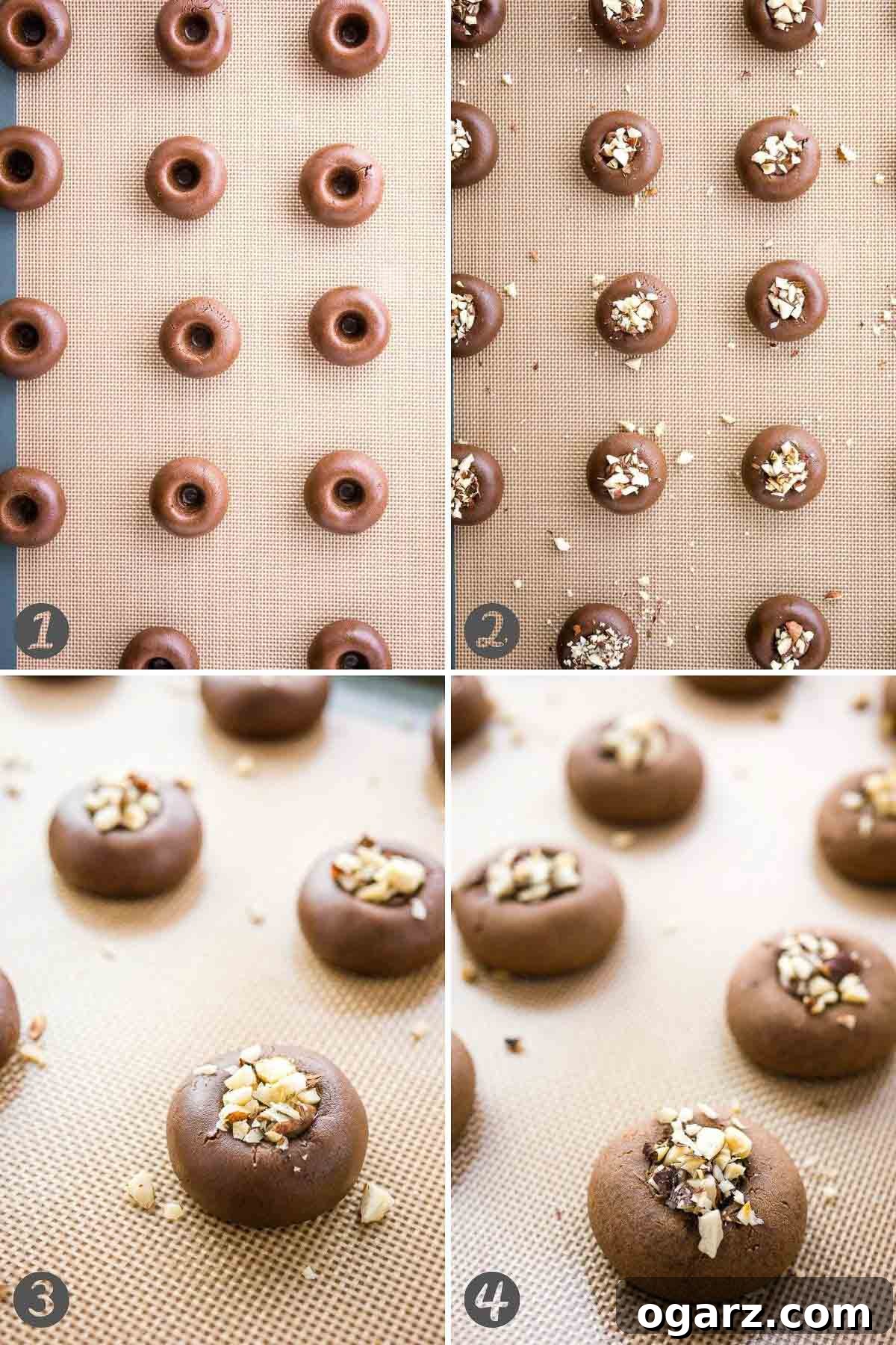 Irresistible Nutella Cookies 3 Step by Step Collage of how to make Nutella cookies