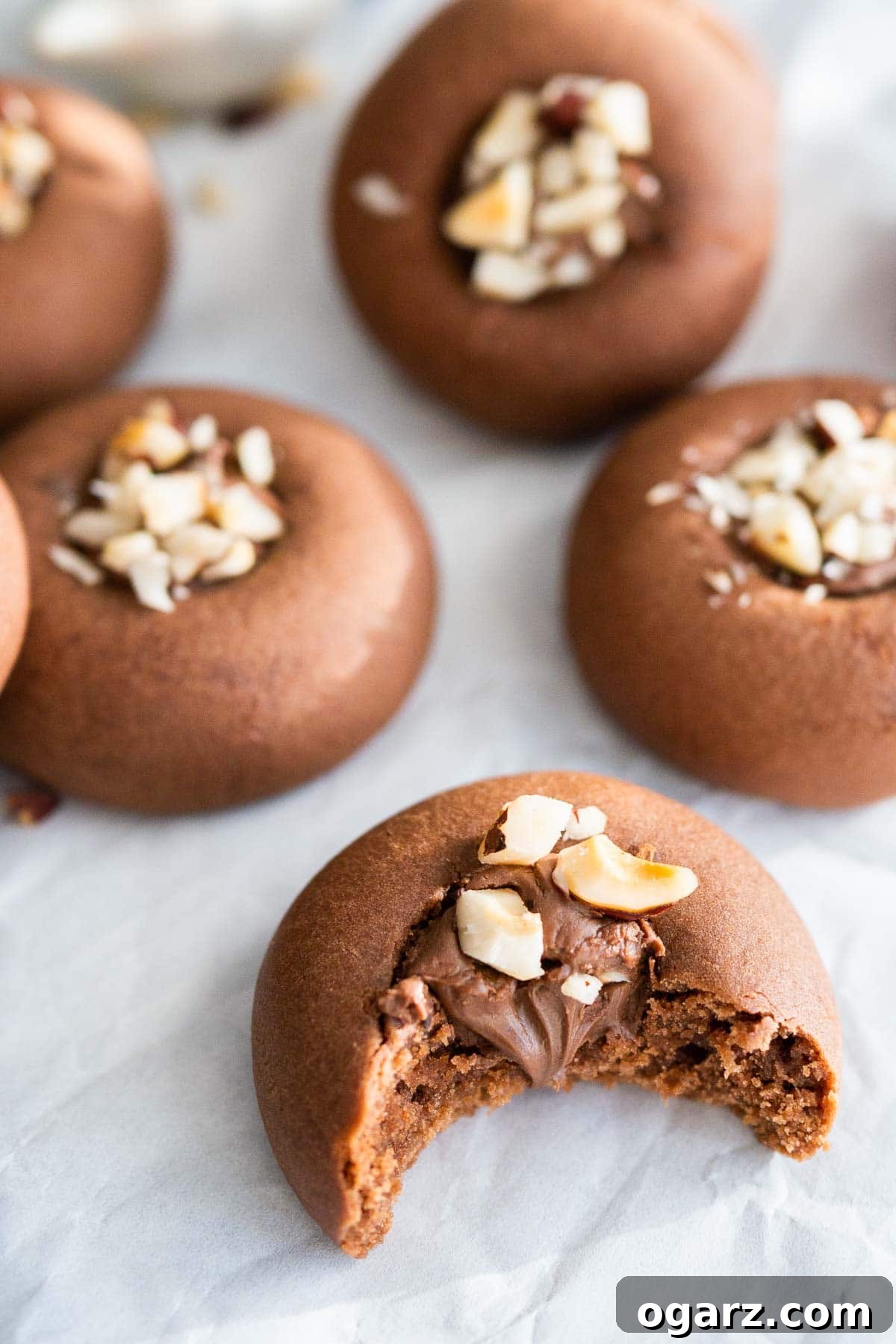 Irresistible Nutella Cookies 4 Nutella cookie with a bite missing