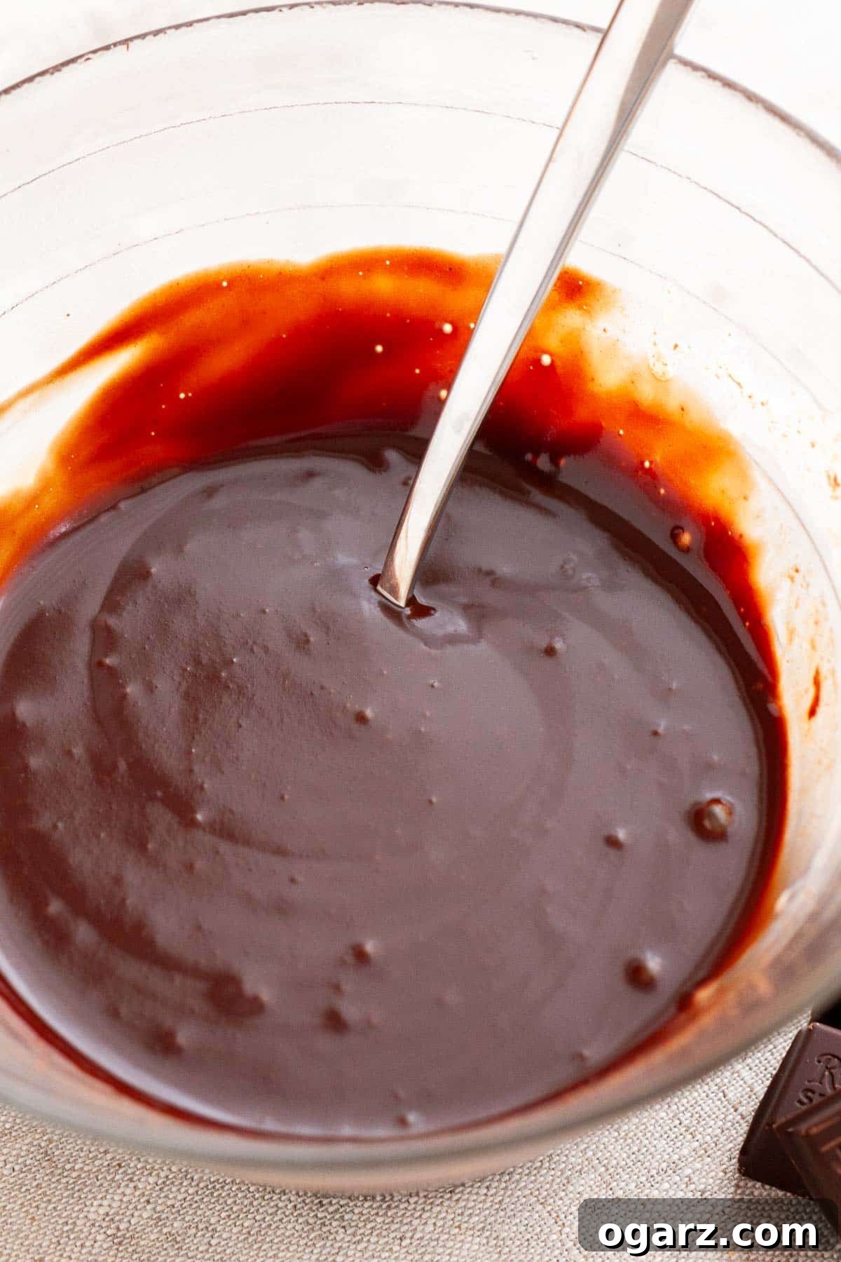 Decadent Chocolate Mousse Made Easy 2 Chocolate ganache in a bowl.