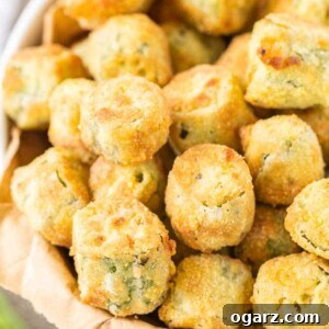 Close-up shot of Air Fryer Okra in a white bowl