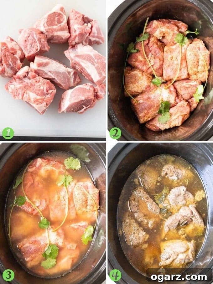 Ultimate Slow Cooker Carnitas 4 How to Make Slow Cooker Carnitas Collage