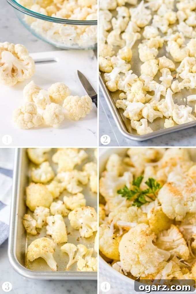 Golden Roasted Cauliflower 3 How to make Roasted Cauliflower - step-by-step collage