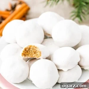 Pfeffernusse on a plate, a festive and appealing image for the recipe card.