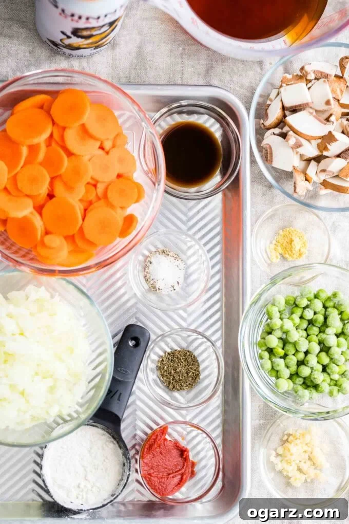 Classic Lamb and Mash Bake 3 Ingredients for shepherd's pie in bowls, showcasing fresh produce and spices