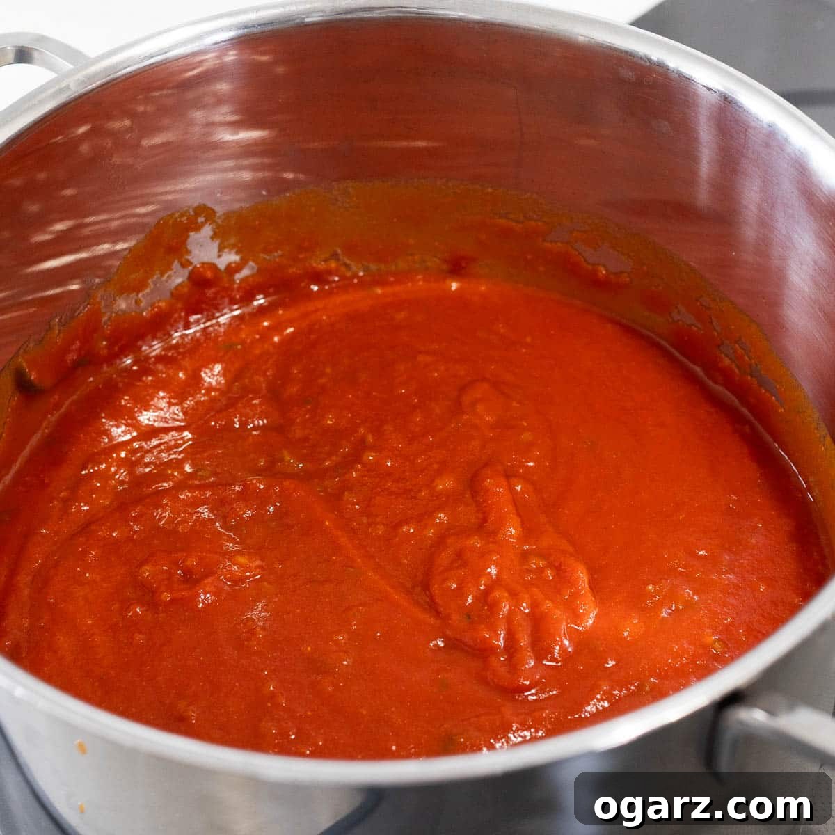 Curry sauce in a saucepan.